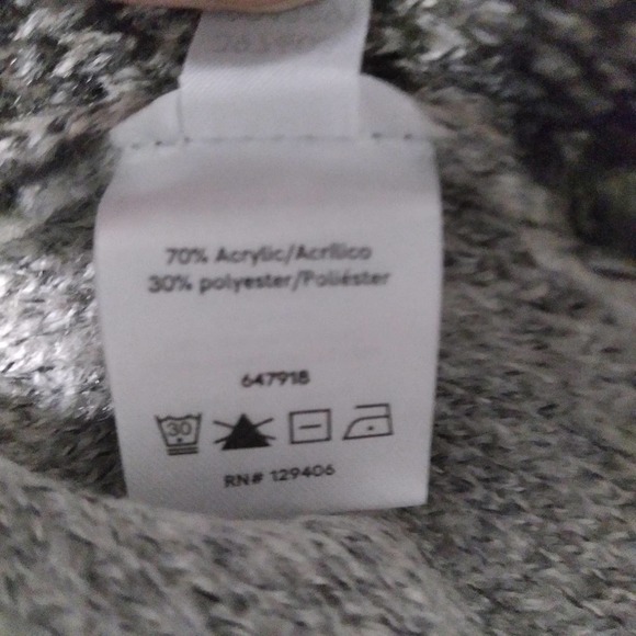 Venus Geometric Print Turtleneck Sweater Gray Small - Picture 7 of 11